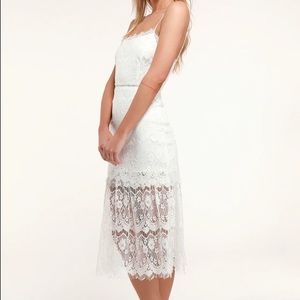 Lulu’s white lace dress - great for a bridal shower!